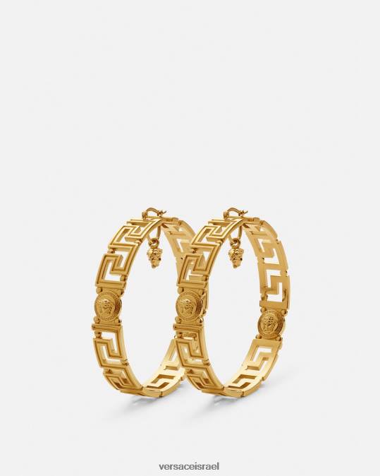 נשים Versace זהב עגילי חישוק medusa greca אביזרים N8T2832