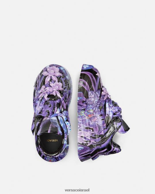 נשים Versace סגול והדפס נעלי ספורט סחלב בארוקו odissea נַעַל N8T2512