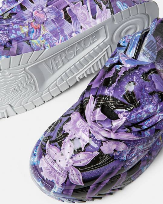 נשים Versace סגול והדפס נעלי ספורט סחלב בארוקו odissea נַעַל N8T2512