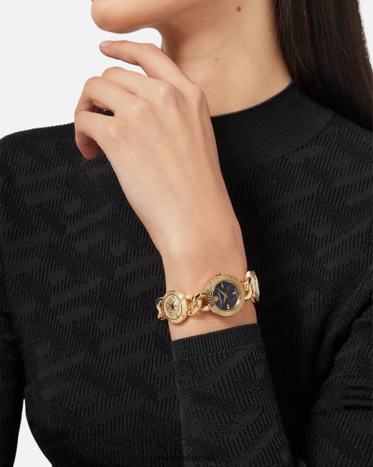 נשים Versace pnul שעון יהלום סמל צמוד אביזרים N8T2953