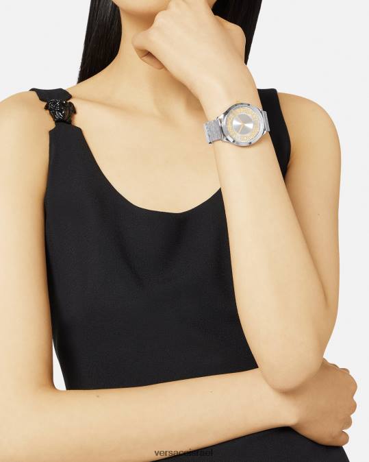 נשים Versace pnul שעון הילה לוגו אביזרים N8T2969