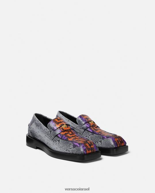 גברים Versace סַסגוֹנִיוּת פטריות מרובעות בהדפס python greca נַעַל N8T21575