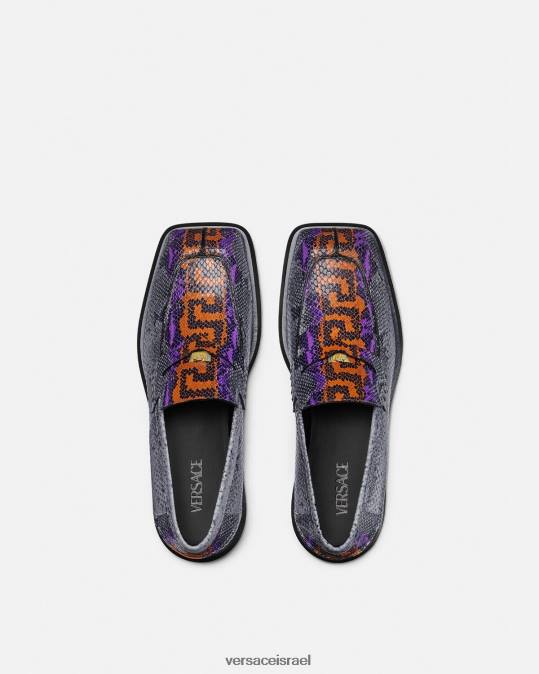 גברים Versace סַסגוֹנִיוּת פטריות מרובעות בהדפס python greca נַעַל N8T21575