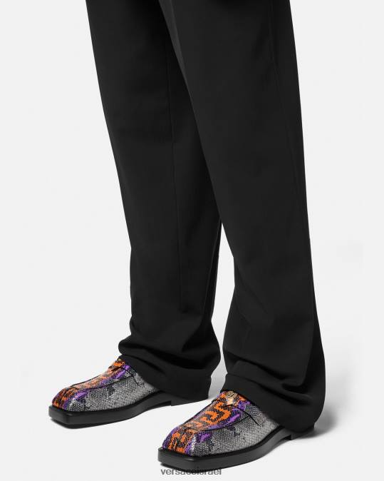 גברים Versace סַסגוֹנִיוּת פטריות מרובעות בהדפס python greca נַעַל N8T21575