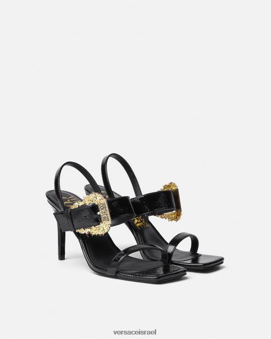 נשים Versace שָׁחוֹר סנדלי slingback בארוק של אמילי נַעַל N8T22257