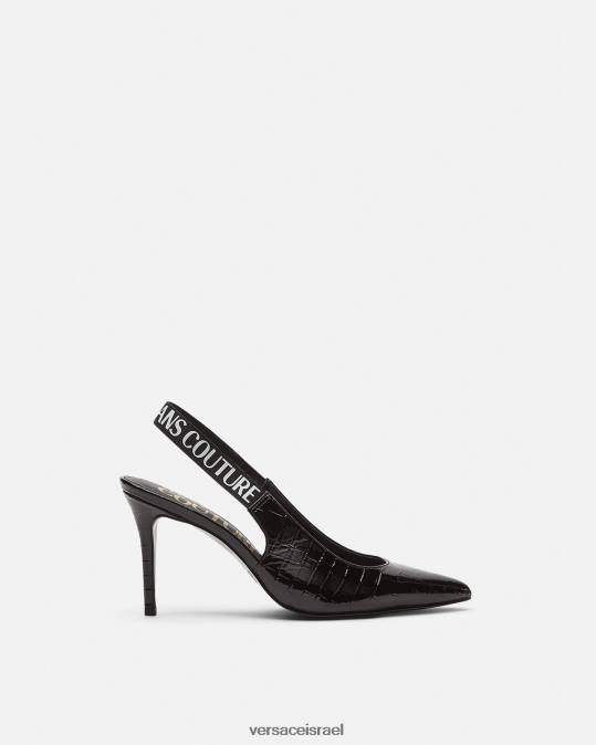 נשים Versace שָׁחוֹר משאבות slingback עם לוגו נַעַל N8T22307
