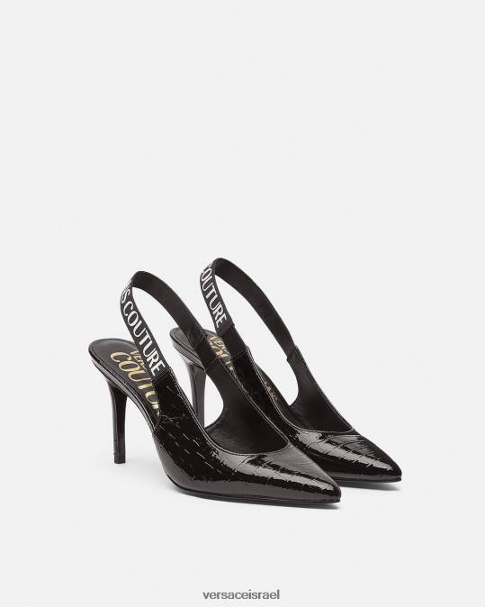 נשים Versace שָׁחוֹר משאבות slingback עם לוגו נַעַל N8T22307