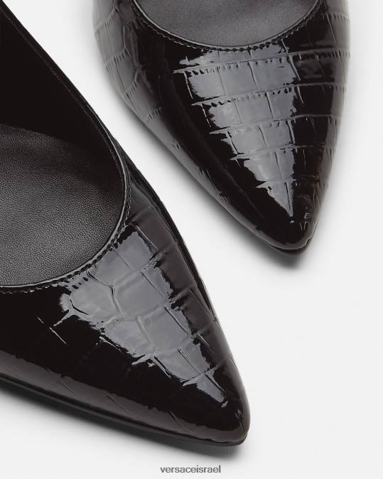 נשים Versace שָׁחוֹר משאבות slingback עם לוגו נַעַל N8T22307