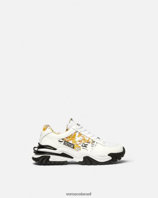 גברים Versace זהב ולבן נעלי ספורט קוטור עם לוגו trail trek נַעַל N8T22465