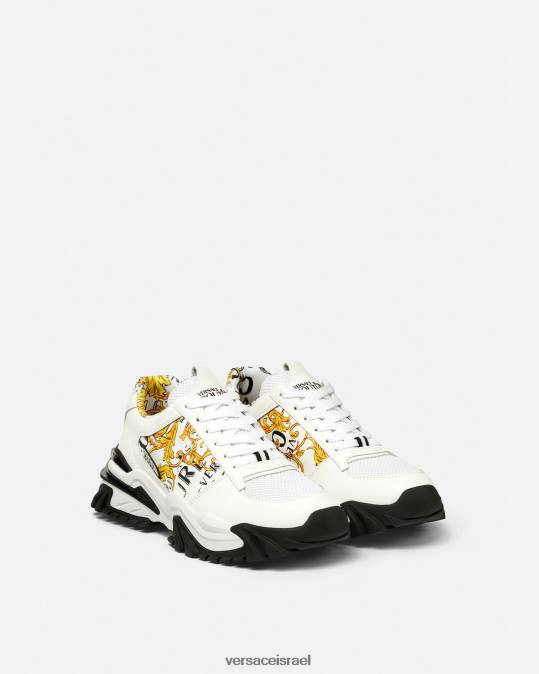 גברים Versace זהב ולבן נעלי ספורט קוטור עם לוגו trail trek נַעַל N8T22465
