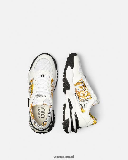 גברים Versace זהב ולבן נעלי ספורט קוטור עם לוגו trail trek נַעַל N8T22465
