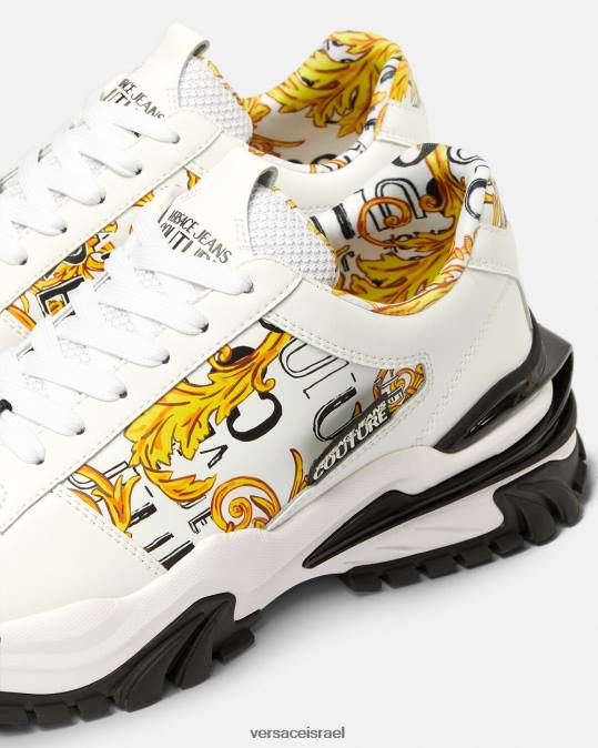 גברים Versace זהב ולבן נעלי ספורט קוטור עם לוגו trail trek נַעַל N8T22465
