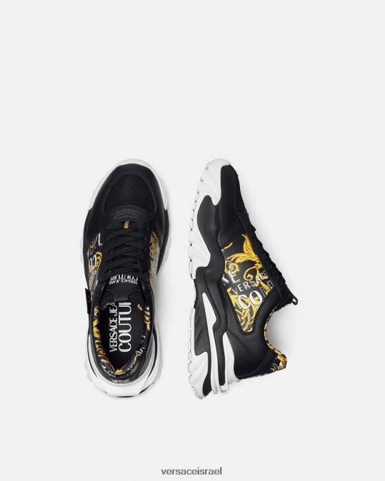 גברים Versace זהב שחור נעלי ספורט קוטור עם לוגו trail trek נַעַל N8T22466