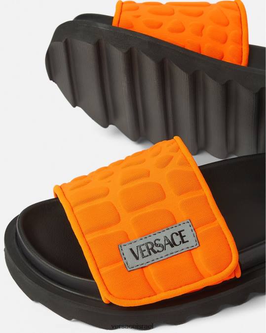 יְלָדִים Versace תפוז שקופיות לוגו upcycle נַעַל N8T22052