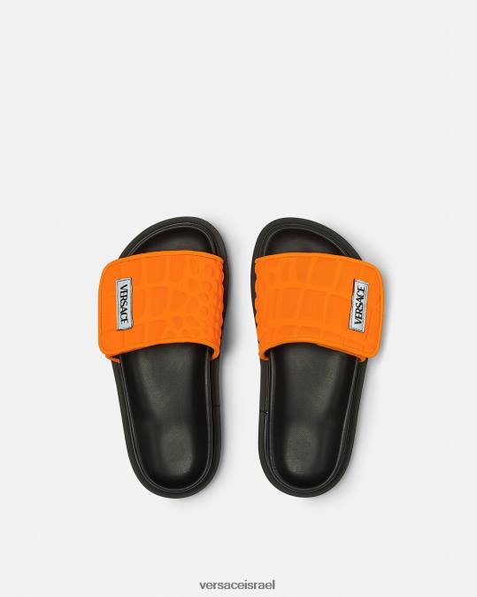 יְלָדִים Versace תפוז שקופיות לוגו upcycle נַעַל N8T22052