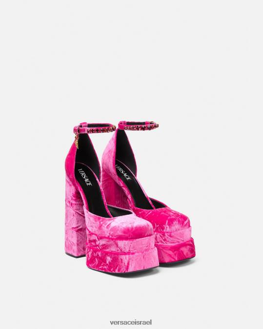 נשים Versace וָרוֹד משאבות פלטפורמת קטיפה של medusa aevitas נַעַל N8T2429