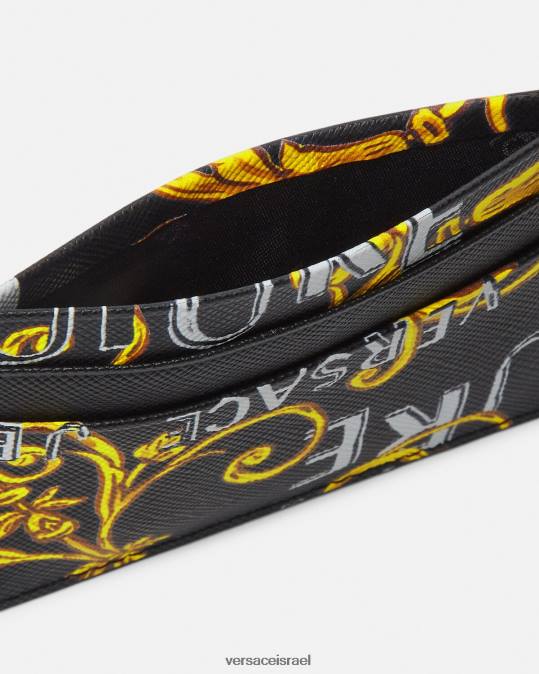 גברים Versace זהב שחור מחזיק כרטיס לוגו קוטור אביזרים N8T22515
