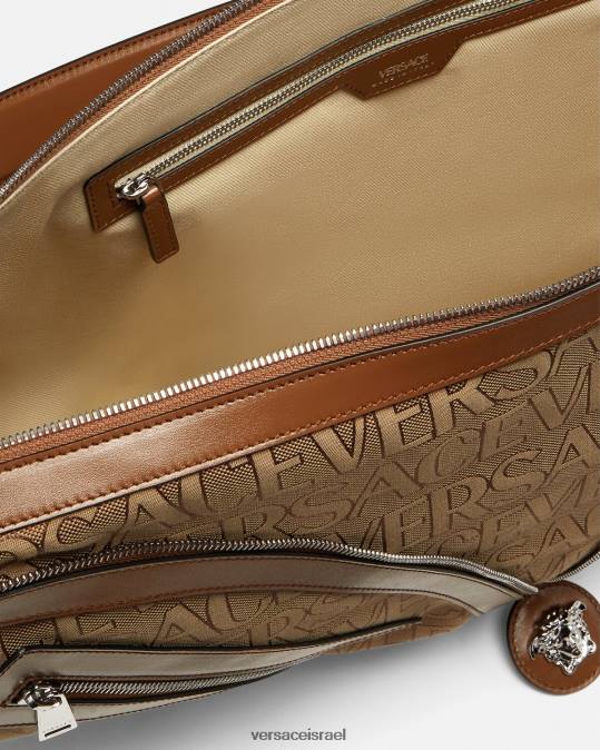 גברים Versace חום תיק נווד גדול תיקים N8T21499