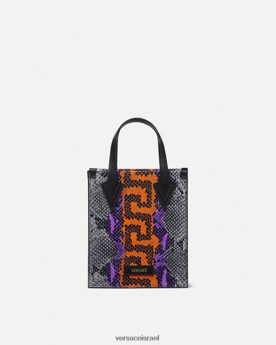 גברים Versace סַסגוֹנִיוּת תיק מוצלב בהדפס פיתון גרקה תיקים N8T21474