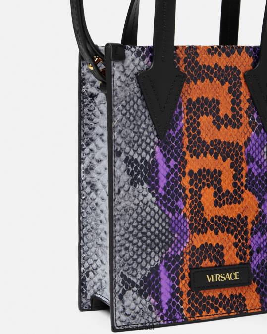 גברים Versace סַסגוֹנִיוּת תיק מוצלב בהדפס פיתון גרקה תיקים N8T21474