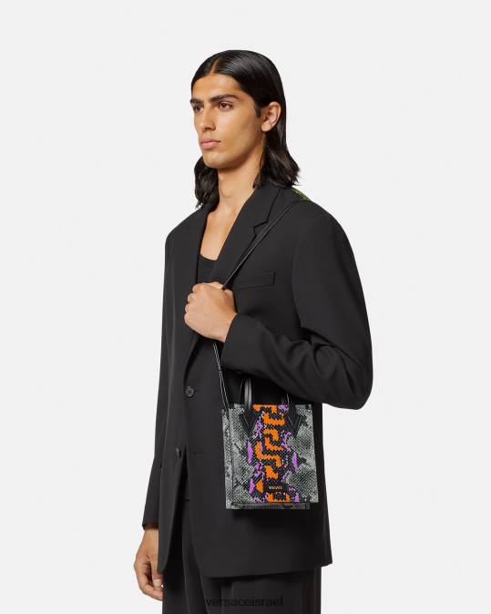 גברים Versace סַסגוֹנִיוּת תיק מוצלב בהדפס פיתון גרקה תיקים N8T21474