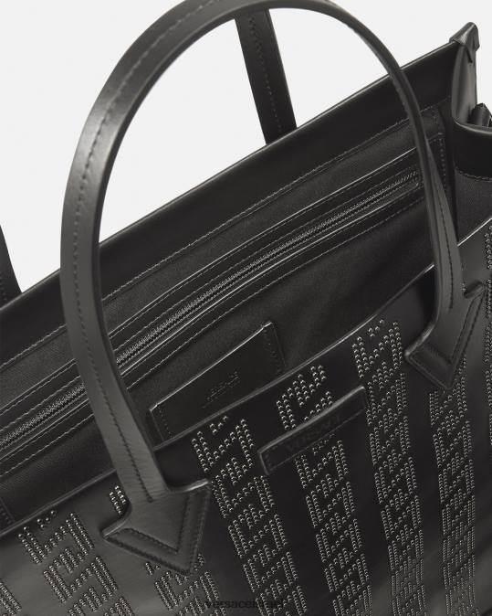 גברים Versace שָׁחוֹר תיק greca גבוה משובץ תיקים N8T21489
