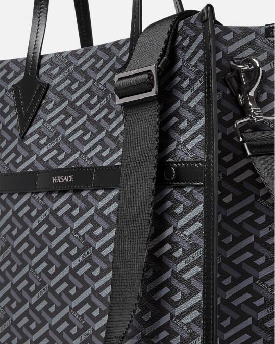 גברים Versace שחור ואפור תיק תיק גבוה של la greca תיקים N8T21476
