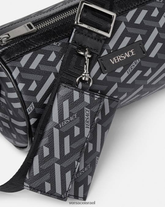 גברים Versace שחור ואפור תיק קרוסבודי חתימה של la greca תיקים N8T21485