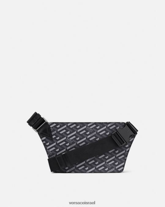 גברים Versace שחור ואפור תיק חגורה חתימה של la greca תיקים N8T21486