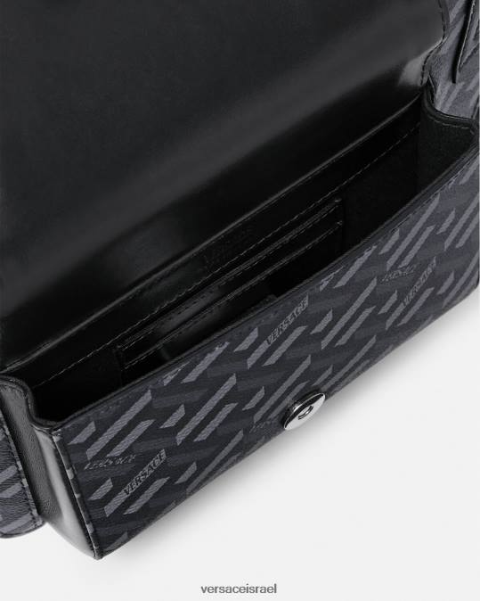 גברים Versace שחור ואפור תיק חגורה חתימה של la greca תיקים N8T21486