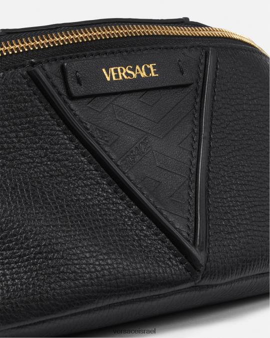 גברים Versace שָׁחוֹר תיק חגורה חתימה של v greca תיקים N8T21491